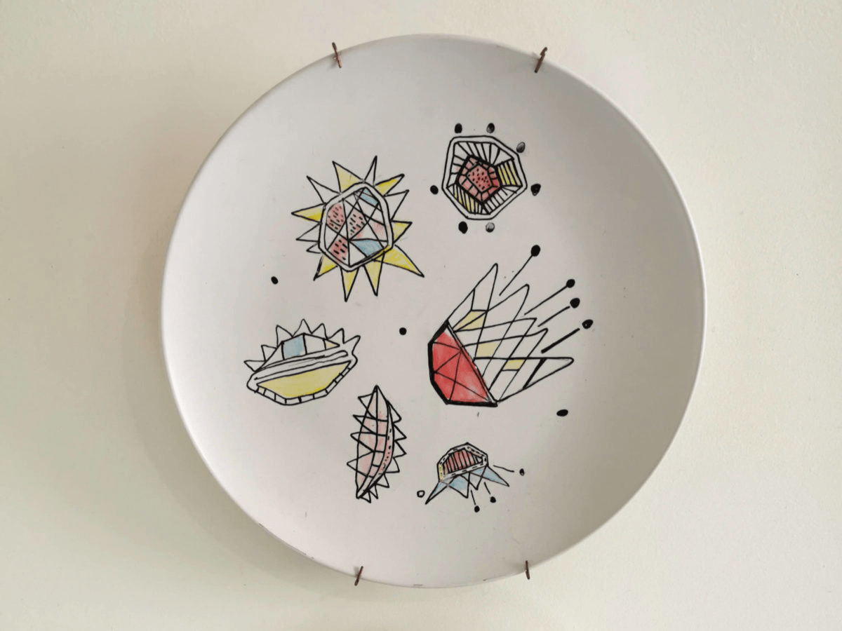 A decorated plate.