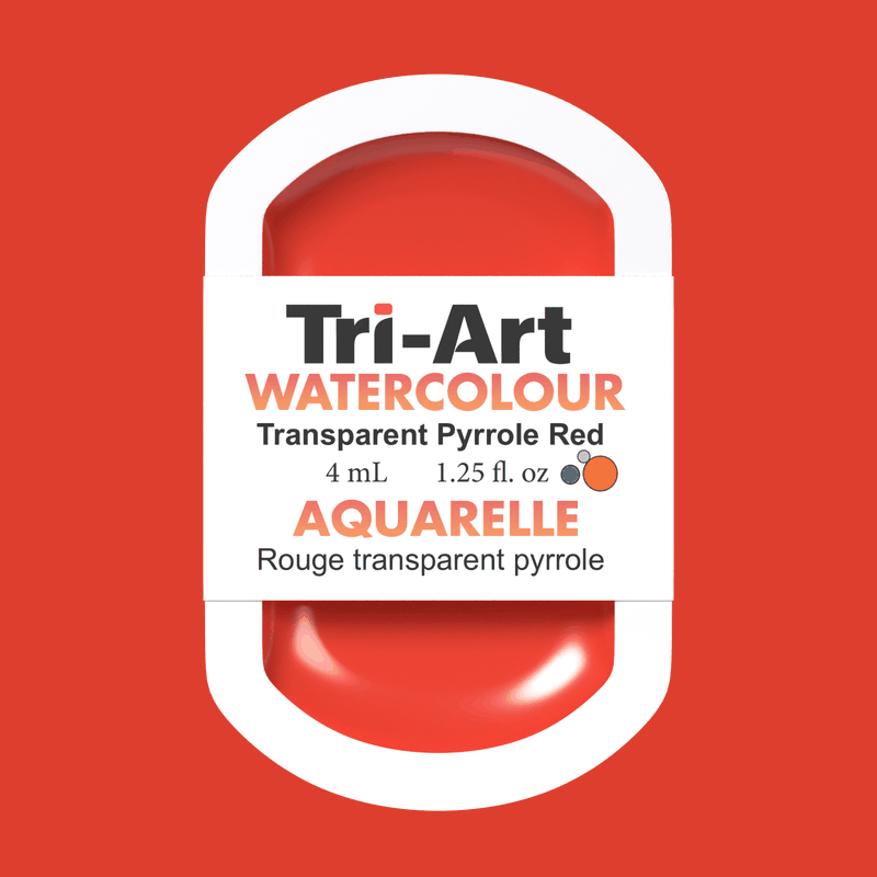 Tri-Art Water Colours - Transparent Pyrrole Red Medium - Tri-Art Mfg.